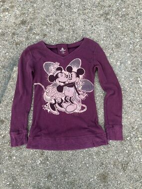 Disney Plum Long Sleeve Minnie & Mickey Thermal Tee